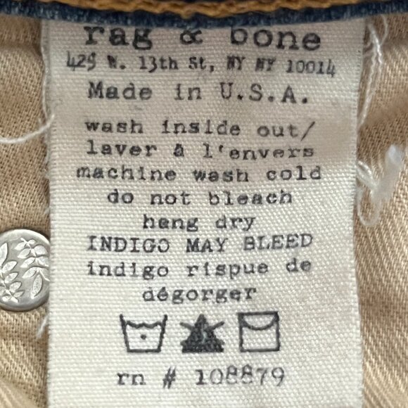 Rag & Bone Monument Low Rise Skinny Jeans Size 25 Y2K Stretch Denim W1502K520 - Picture 10 of 10
